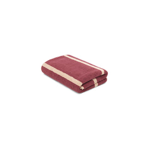 LOOP HOME bath towel - ruby/almond blush - pinstripe