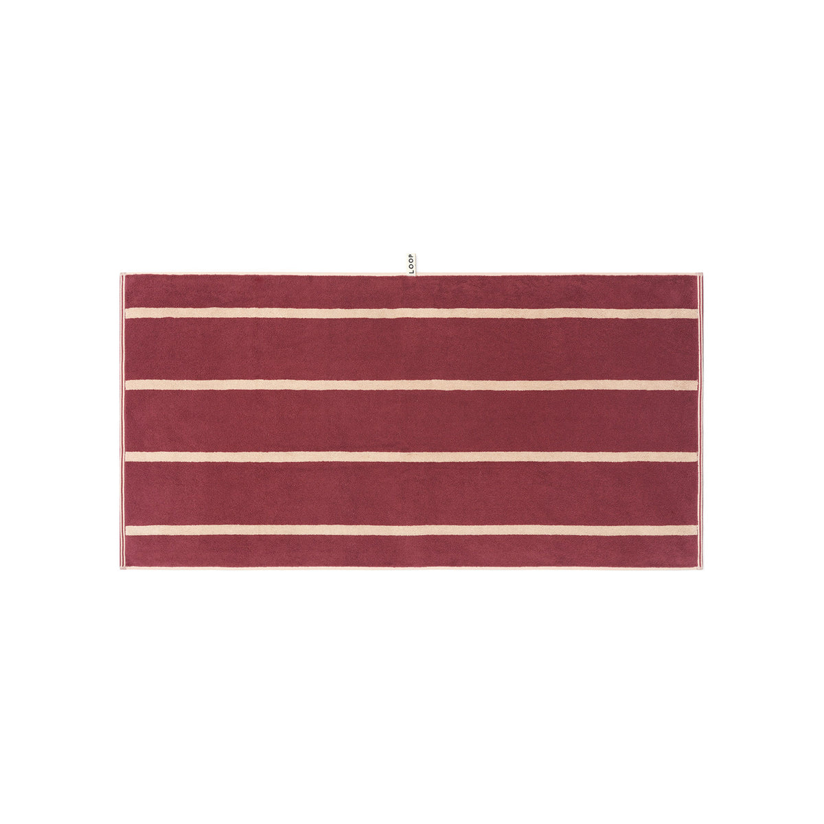 LOOP HOME bath towel - ruby/almond blush - pinstripe — view 2