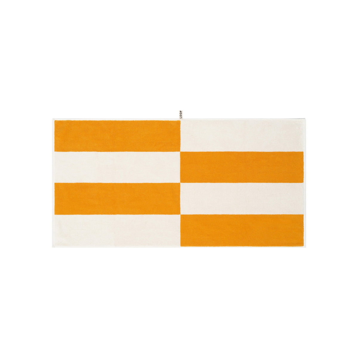 LOOP HOME bath towel - saffron/ivory - block — view 2