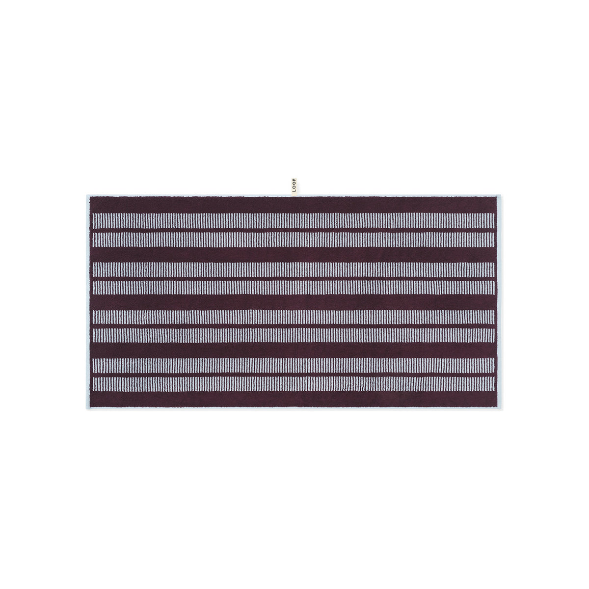 LOOP HOME bath towel - sky/carmine - dual dash — view 2