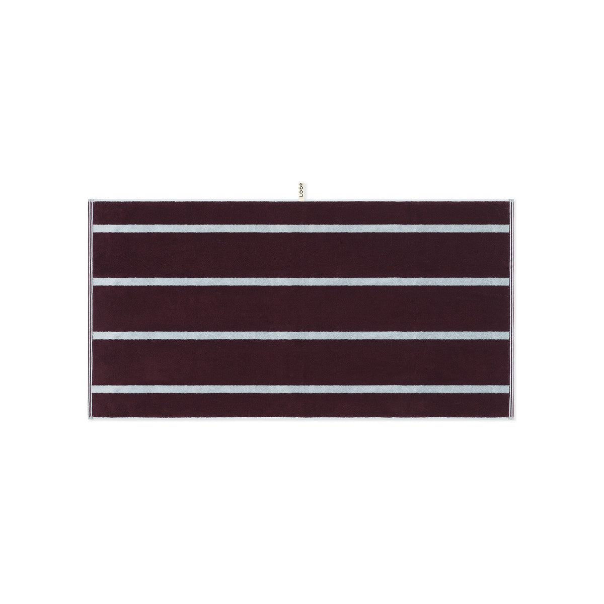 LOOP HOME sky/carmine - pinstripe bundles — bath towel front