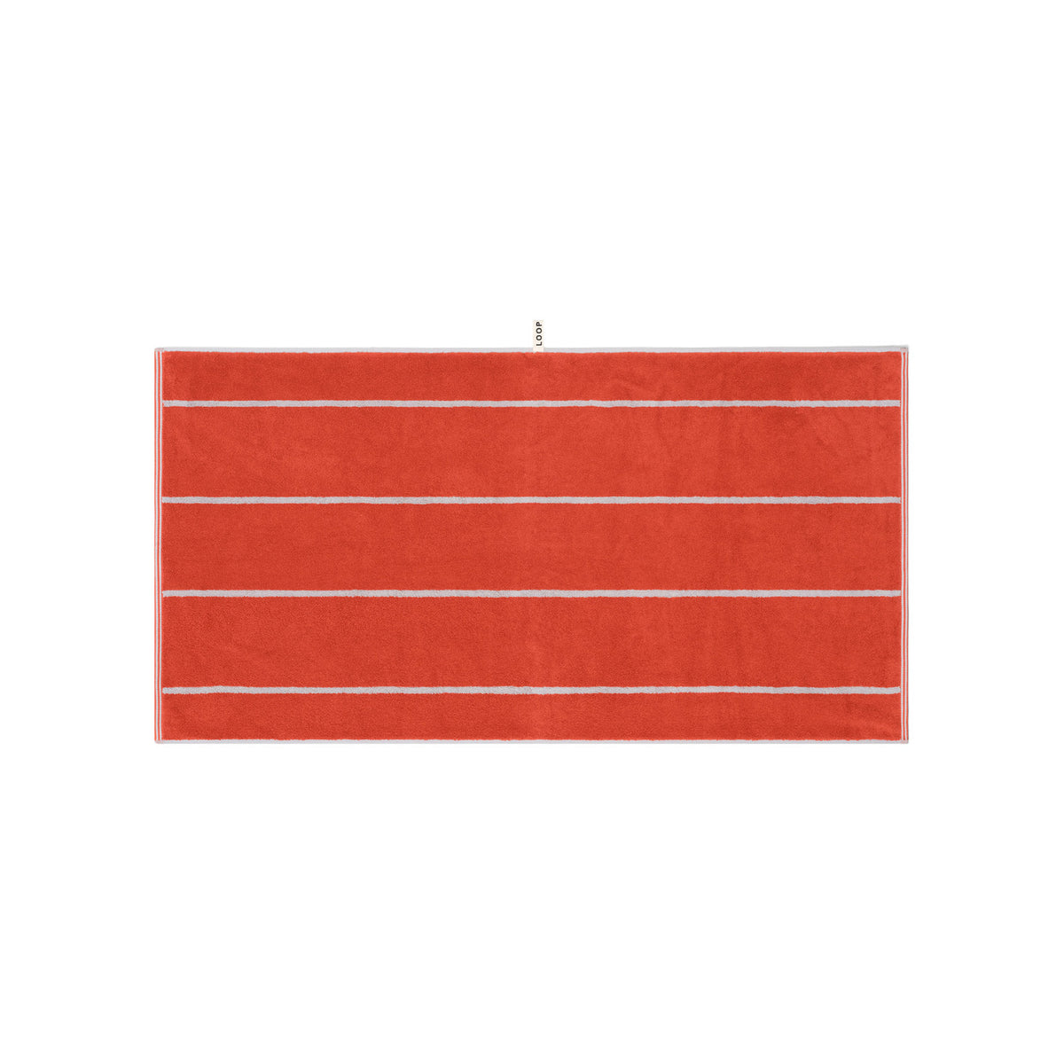 LOOP HOME bath towel - terracotta/stone - pinstripe — view 2