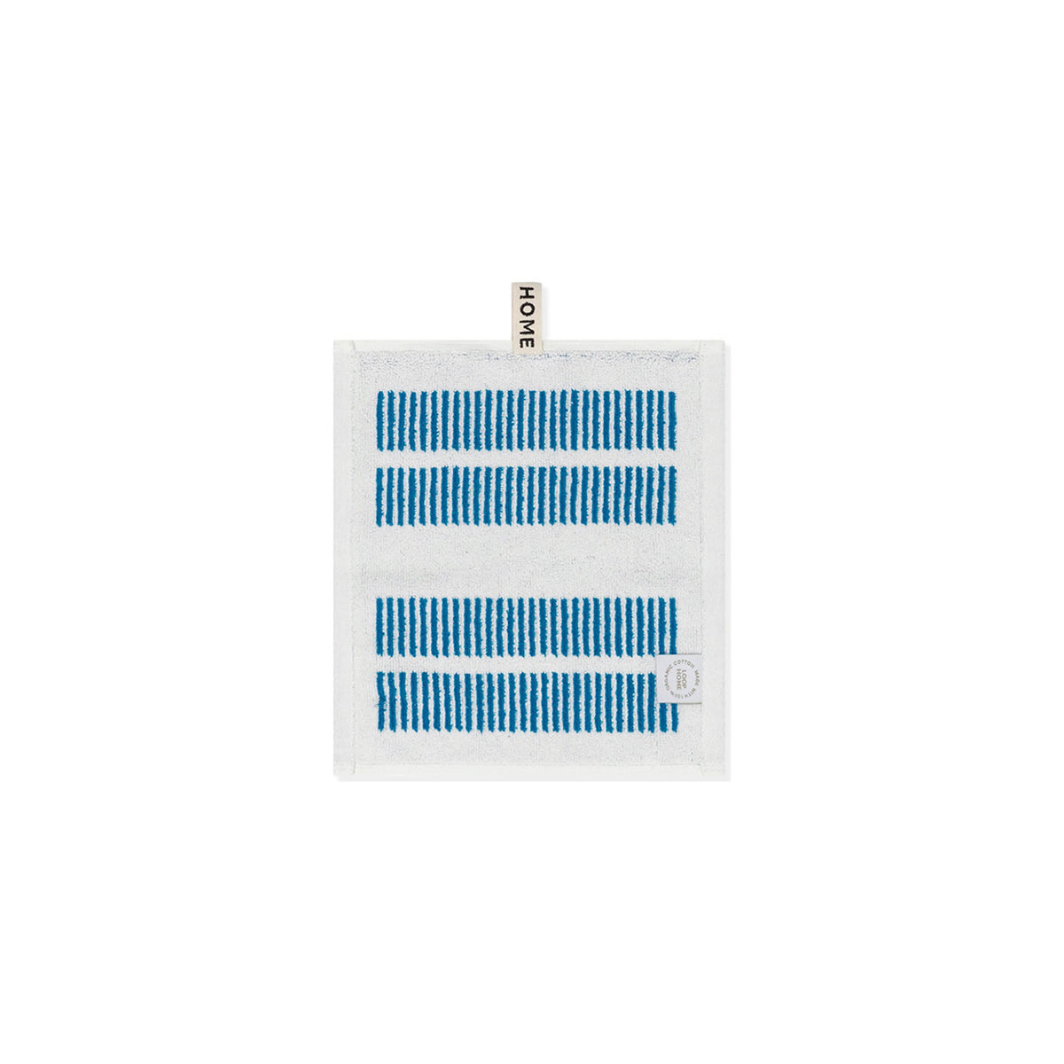 LOOP HOME face towel - cobalt/ivory - dual dash — view 2