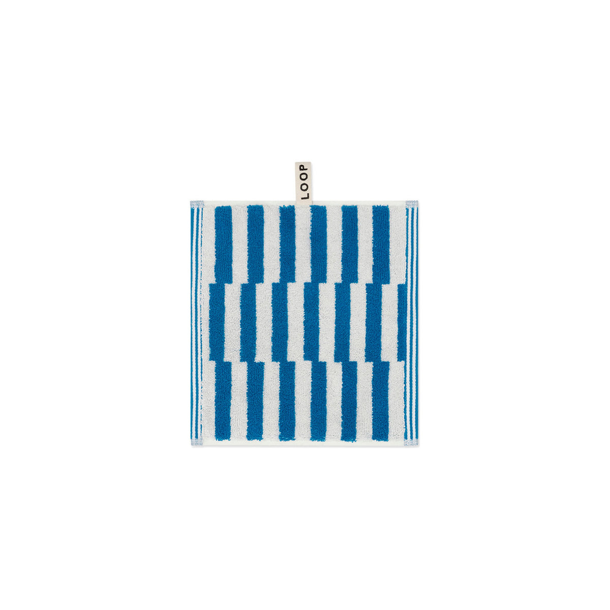 LOOP HOME face towel - cobalt/ivory - shift — view 2