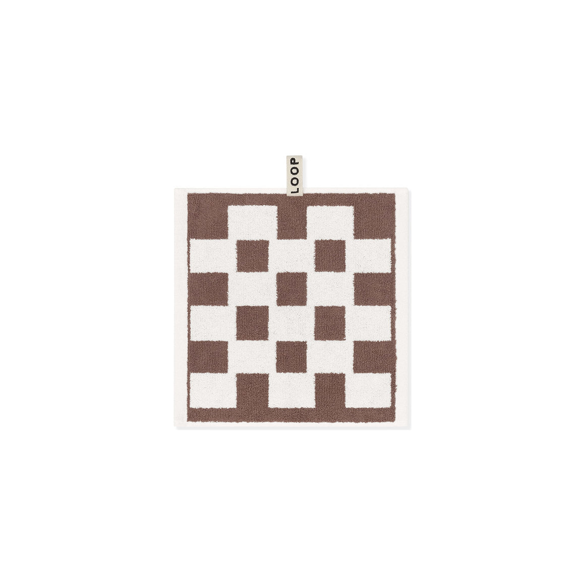 LOOP HOME face towel - coffee/ivory - brick