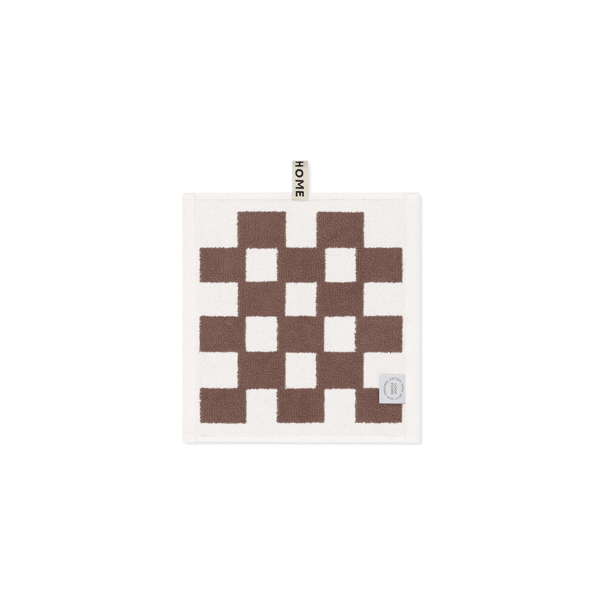 LOOP HOME face towel - coffee/ivory - brick — view 2