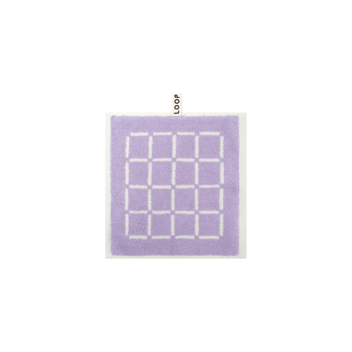 LOOP HOME face towel - lilac/ivory - grid