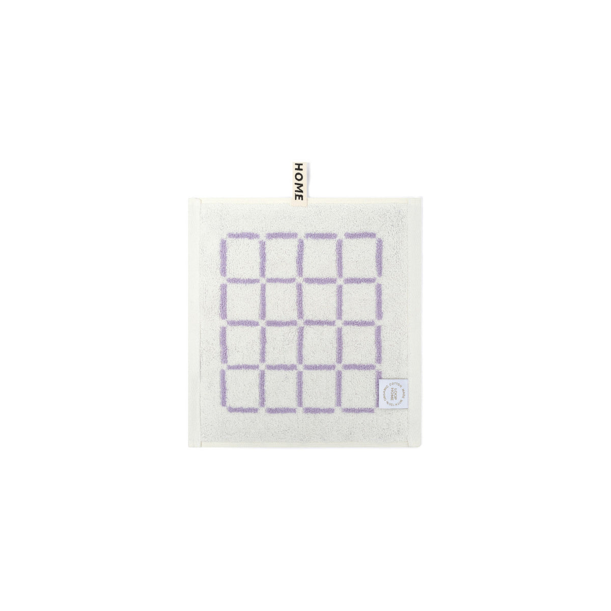 LOOP HOME face towel - lilac/ivory - grid — view 2