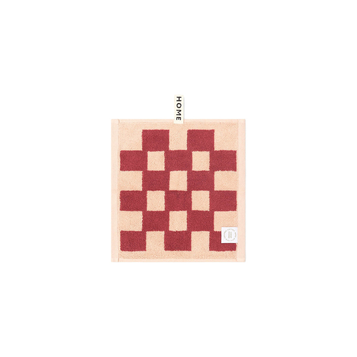 LOOP HOME face towel - ruby/almond blush - brick — view 2