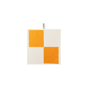 LOOP HOME face towel - saffron/ivory - block