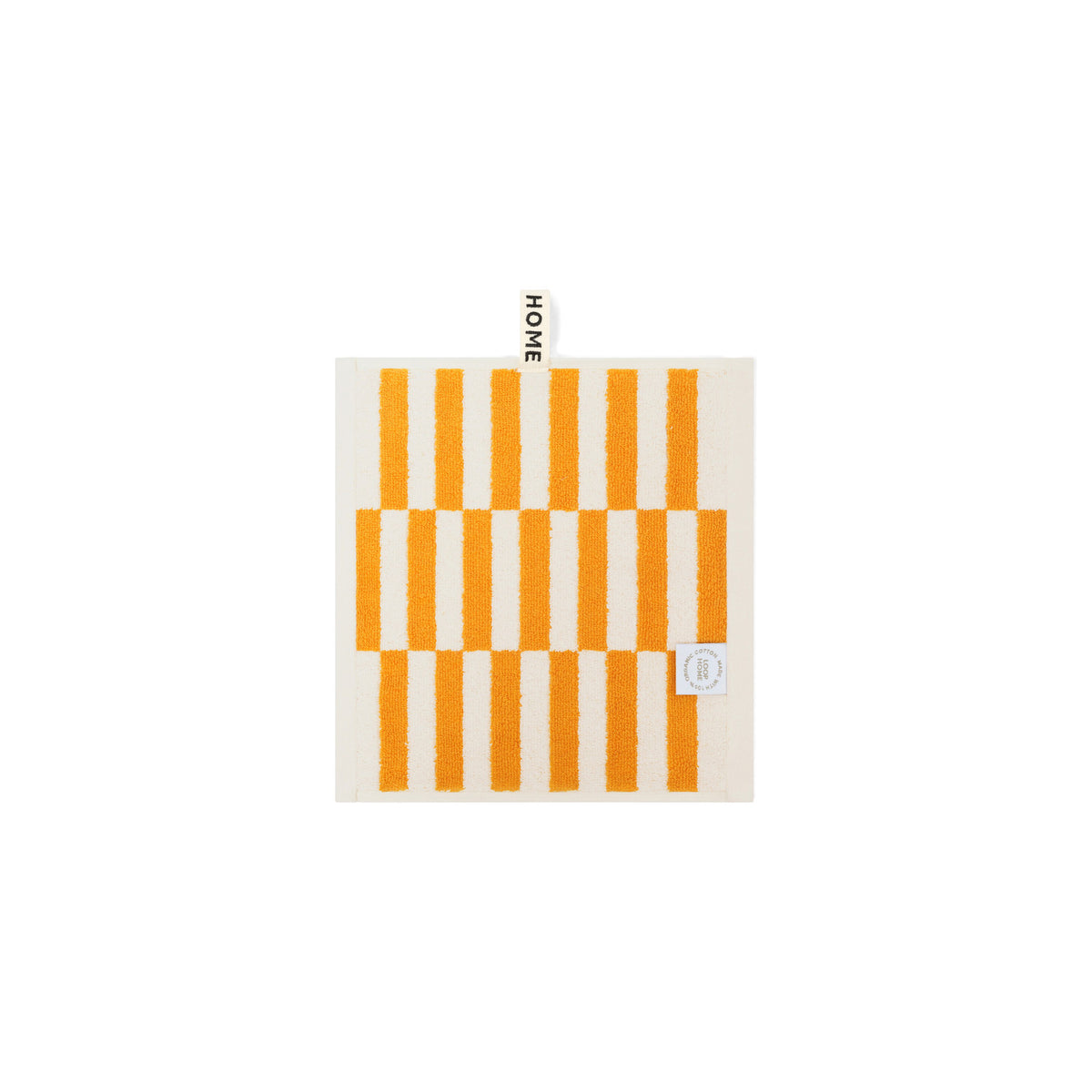 LOOP HOME face towel - saffron/ivory - offset — view 2
