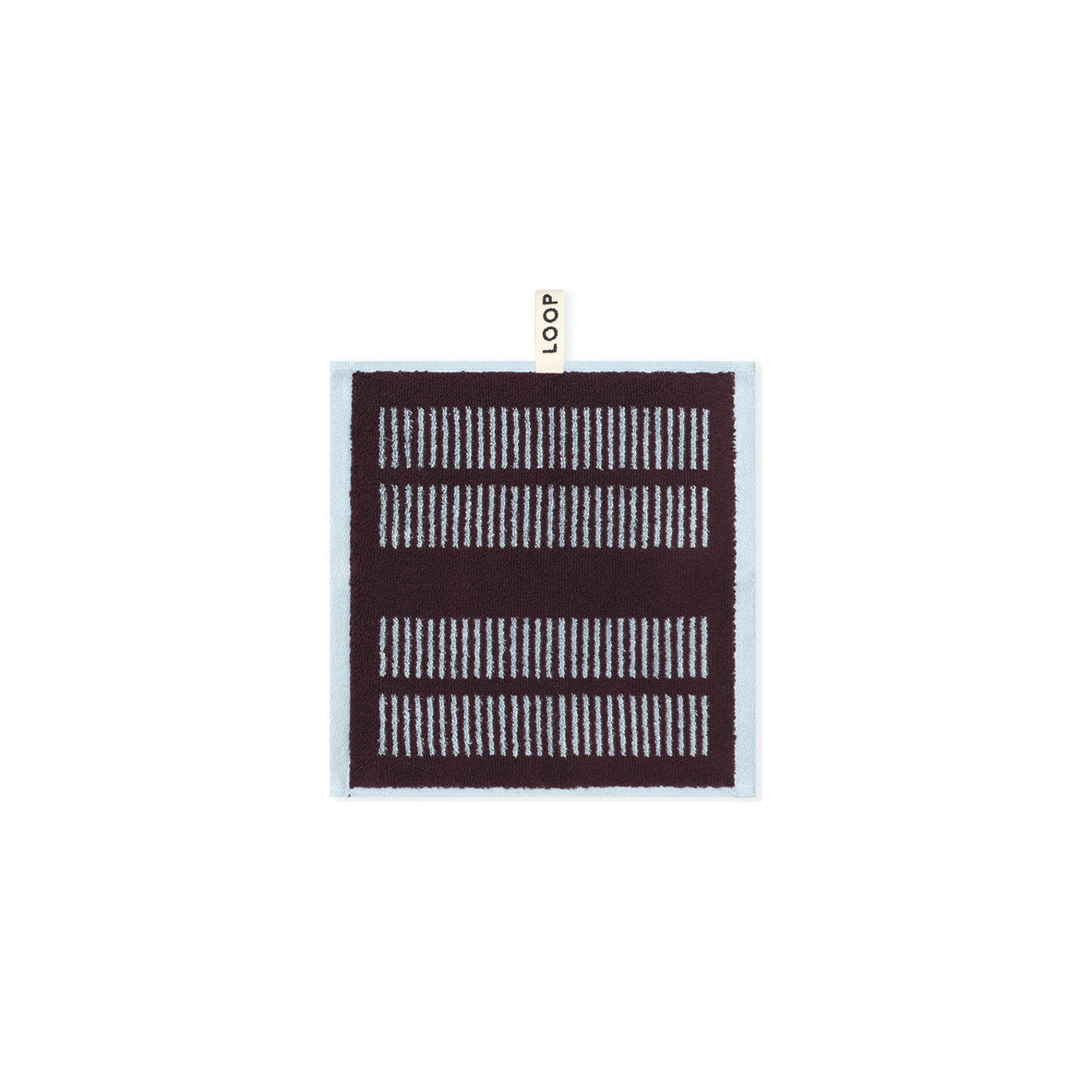 LOOP HOME face towel - sky/carmine - dual dash