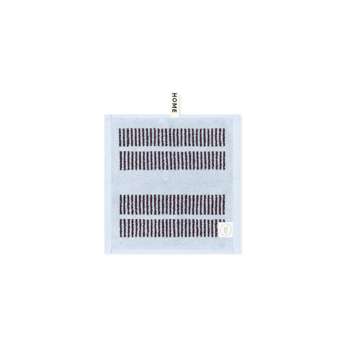 LOOP HOME face towel - sky/carmine - dual dash — view 2