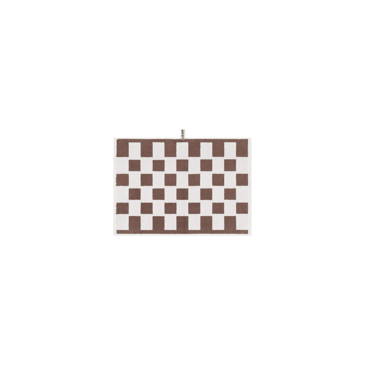 LOOP HOME coffee/ivory - brick bundles — hand towel front