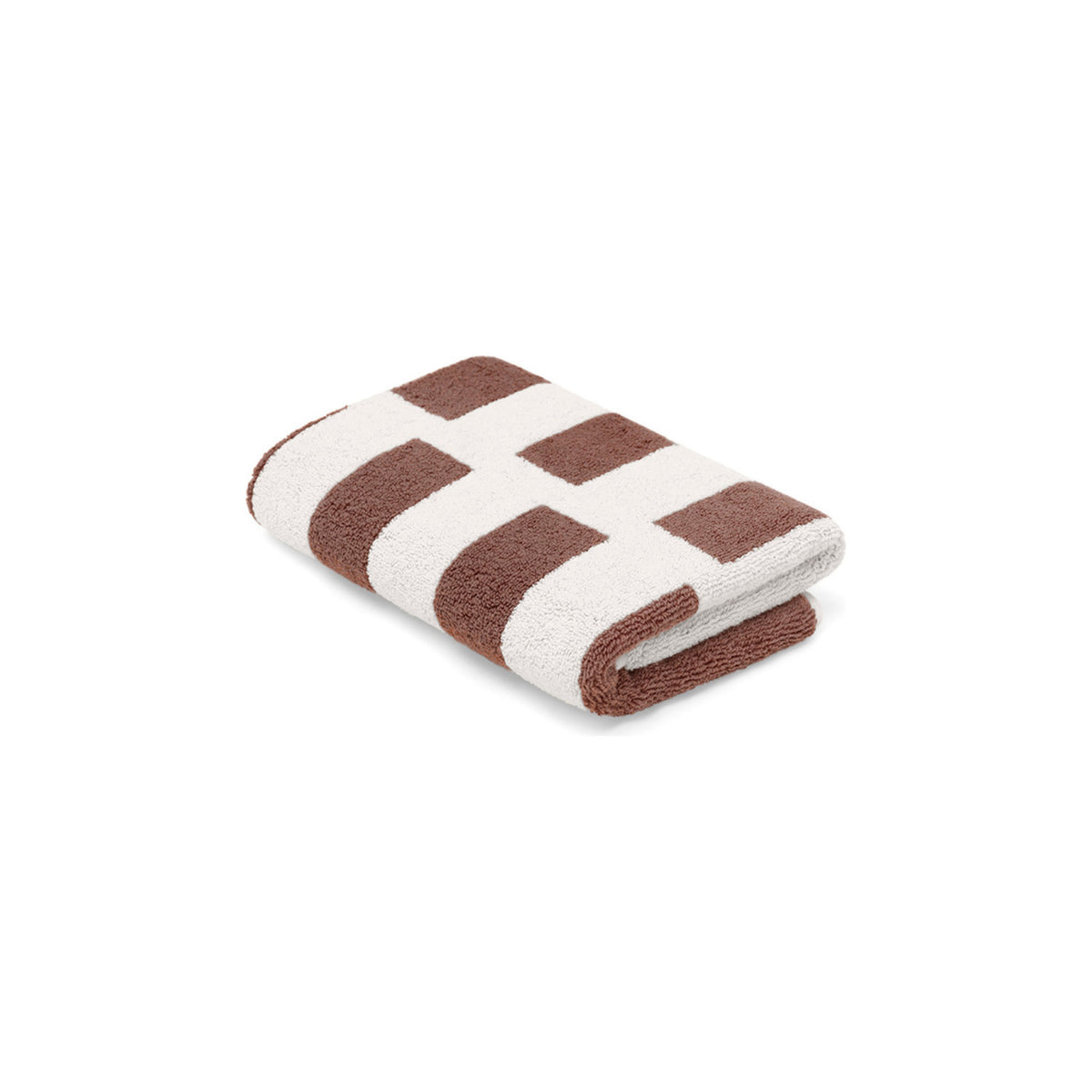 LOOP HOME hand towel - coffee/ivory - stack