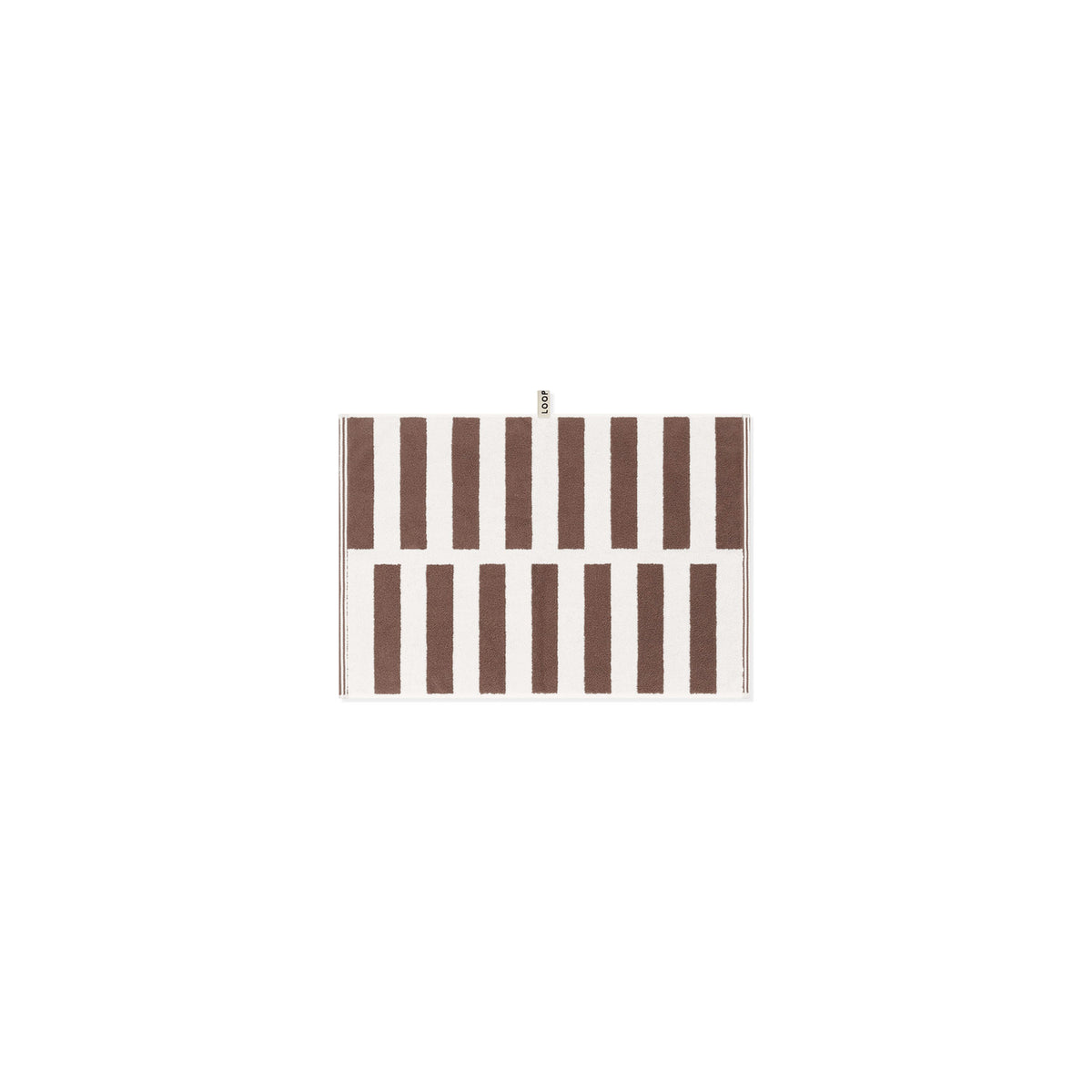 LOOP HOME hand towel - coffee/ivory - stack — view 2