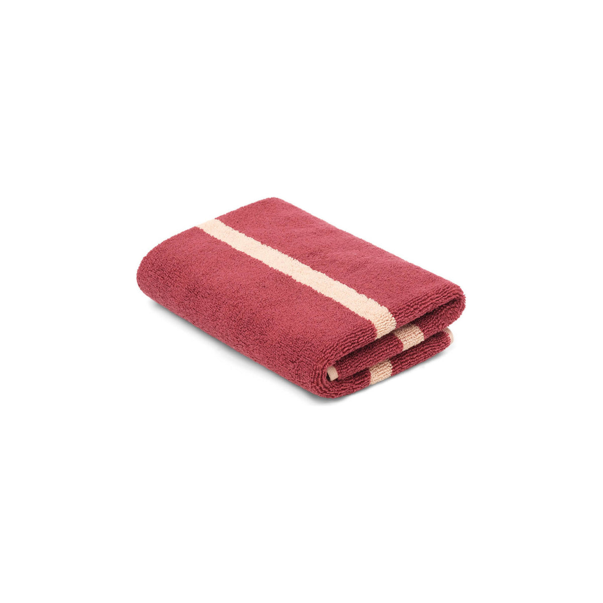 LOOP HOME hand towel - ruby/almond blush - pinstripe