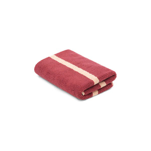 LOOP HOME hand towel - ruby/almond blush - pinstripe