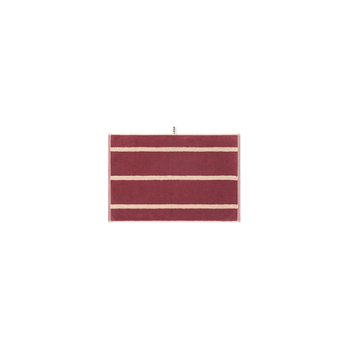 LOOP HOME hand towel - ruby/almond blush - pinstripe — view 2