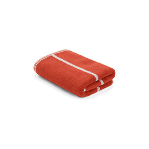 LOOP HOME hand towel - terracotta/stone - pinstripe