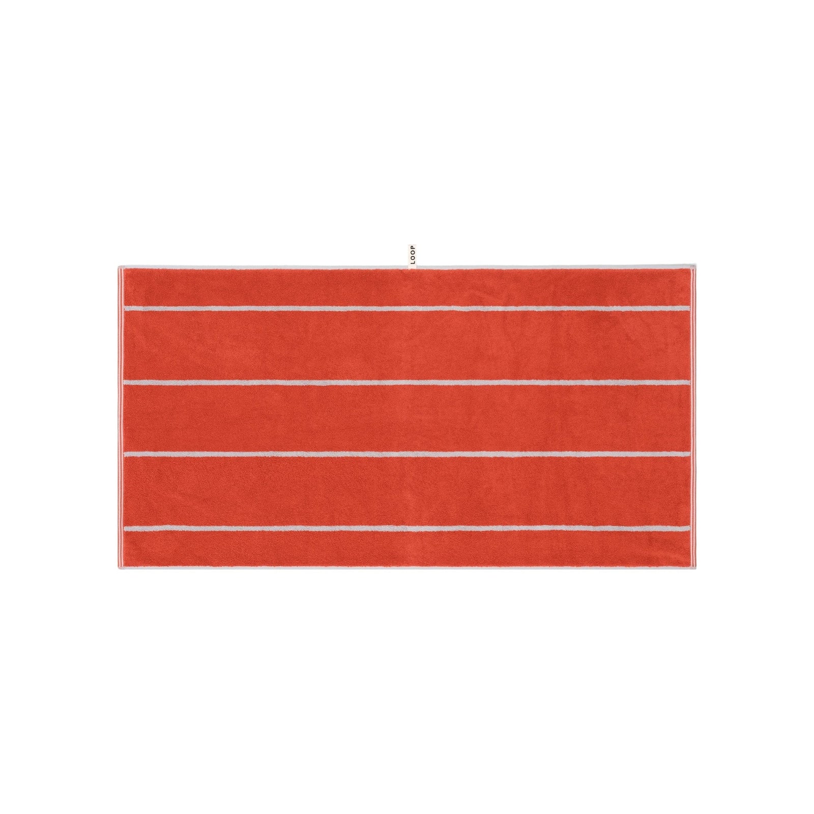 LOOP HOME bath towel - terracotta/stone - pinstripe — view 2
