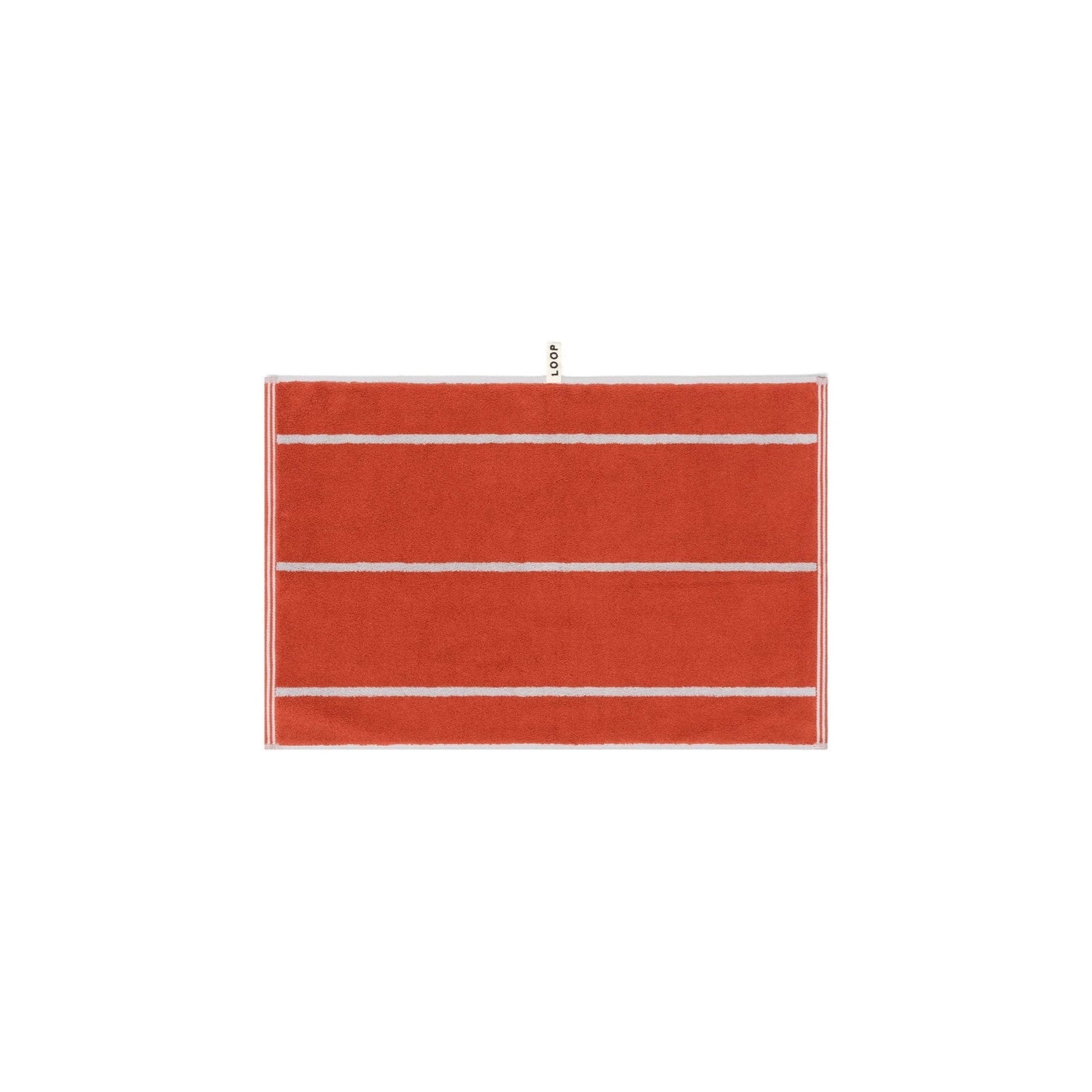 LOOP HOME hand towel - terracotta/stone - pinstripe — view 2