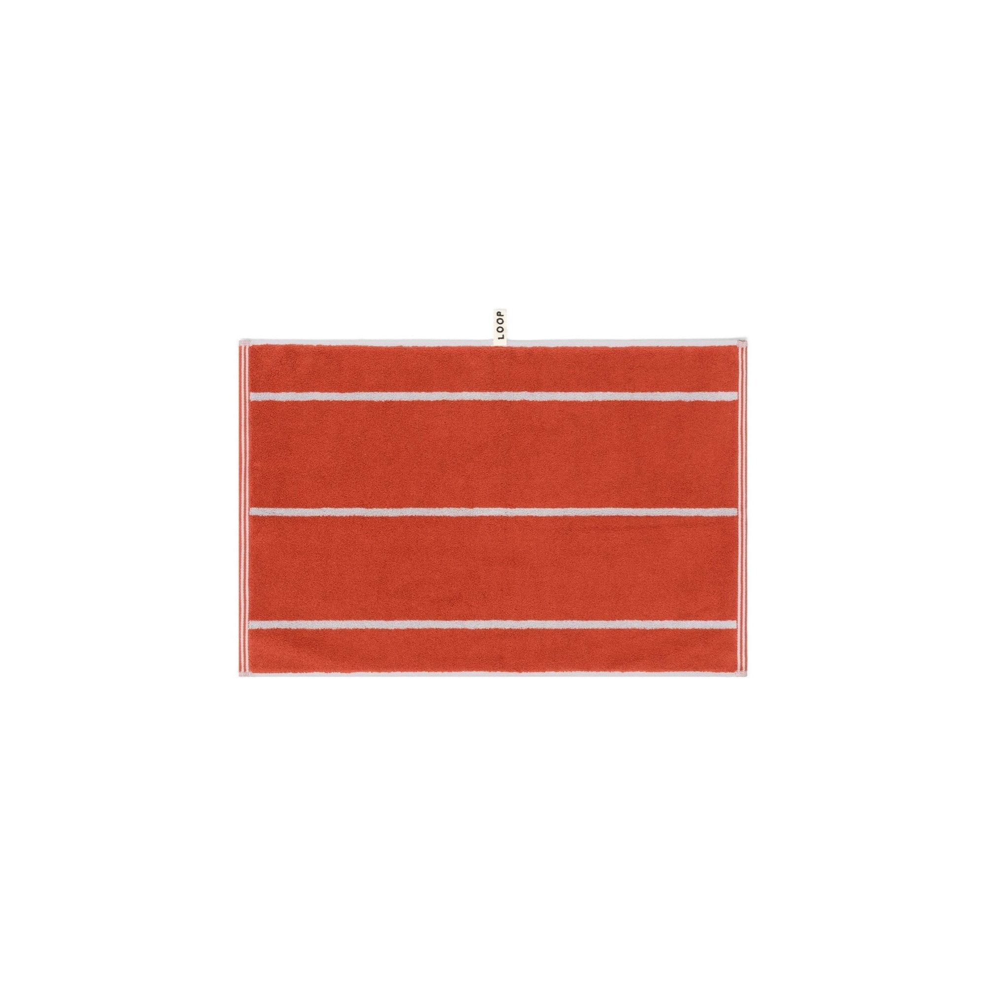 LOOP HOME hand towel - terracotta/stone - pinstripe — view 2
