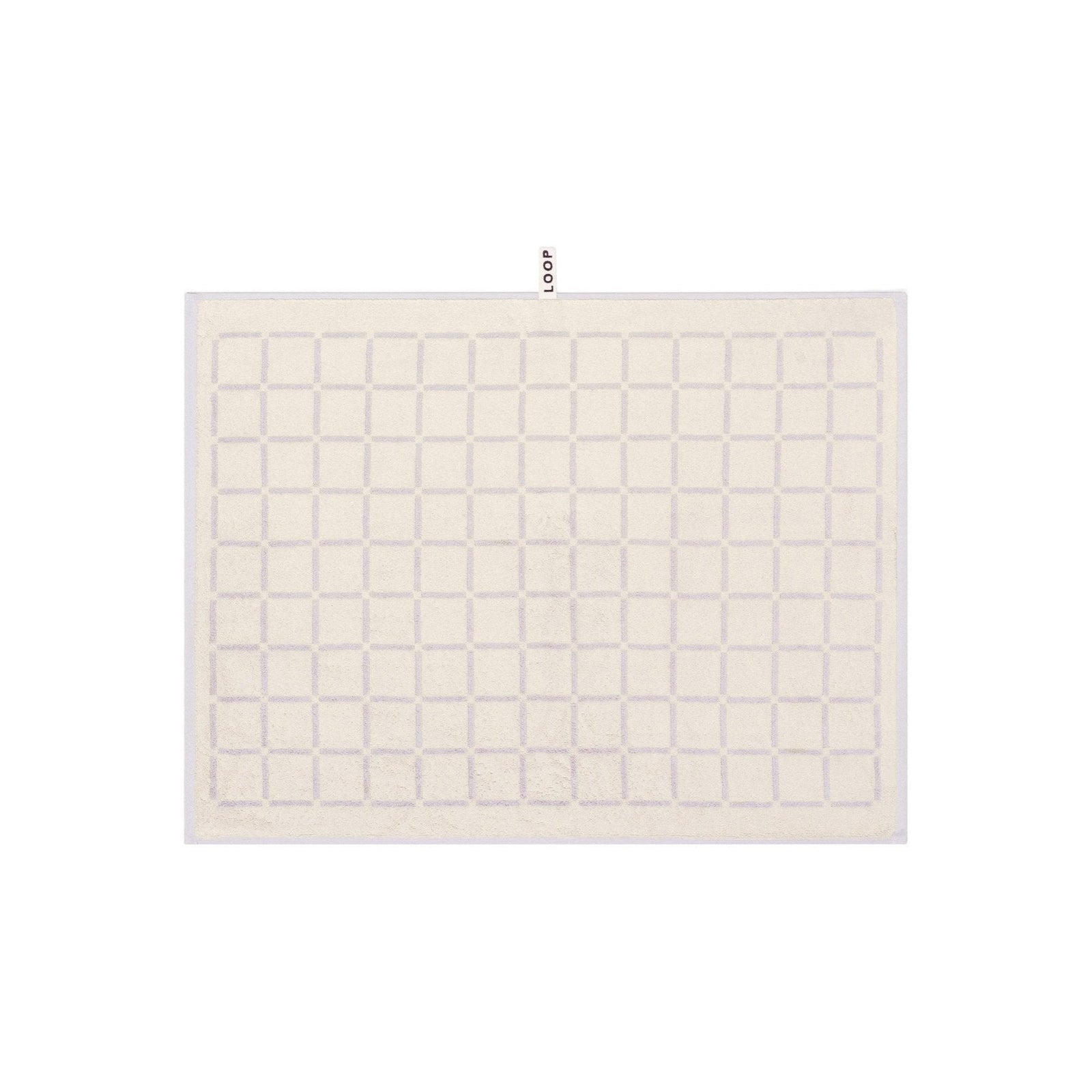 Butter/Stone Grid Bath Mat — view 2