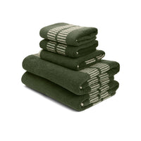 LOOP HOME organic cotton towel bundle neatly folded showing striped pattern