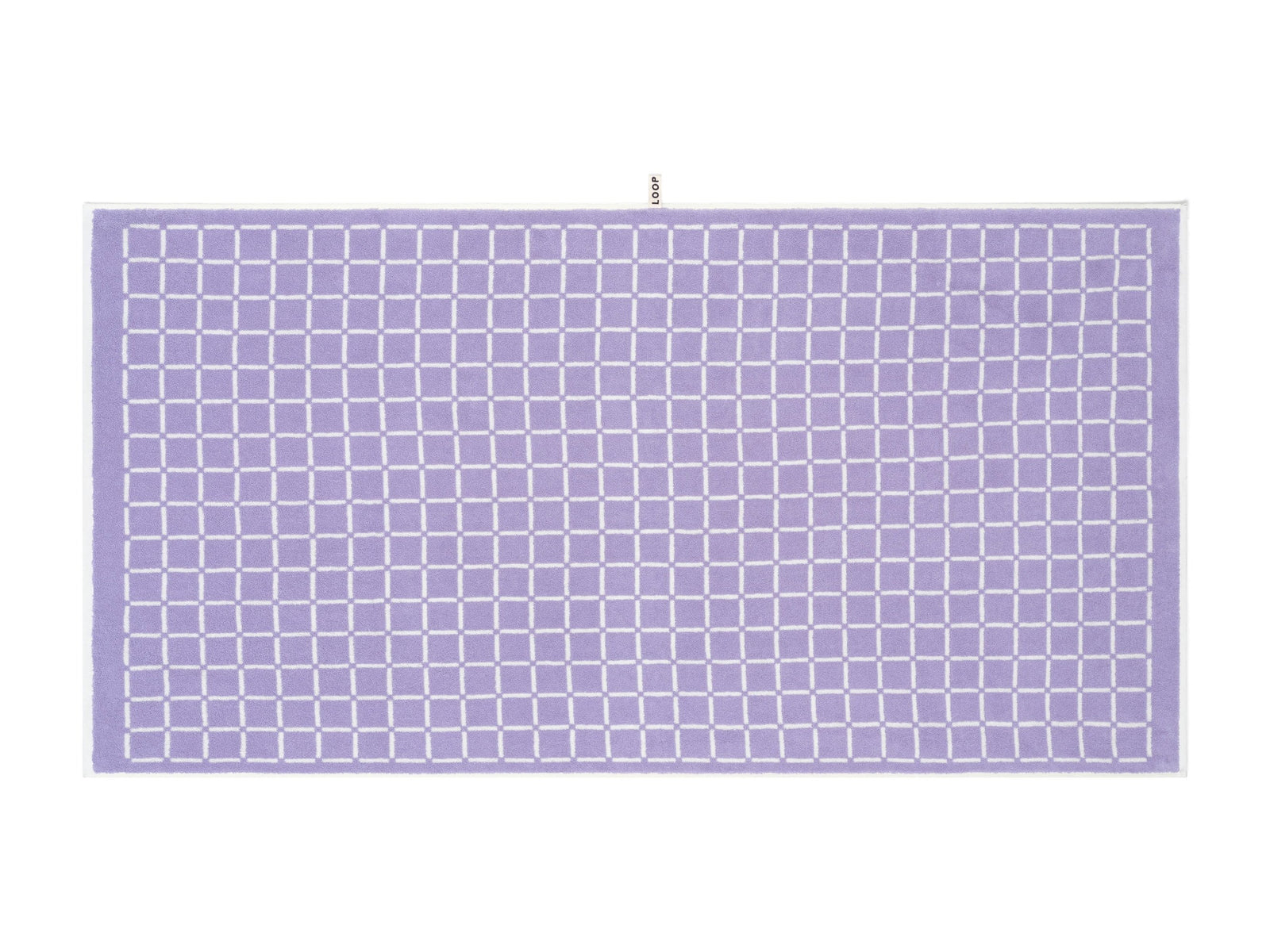 LOOP HOME bath sheet - lilac/ivory - grid — view 3