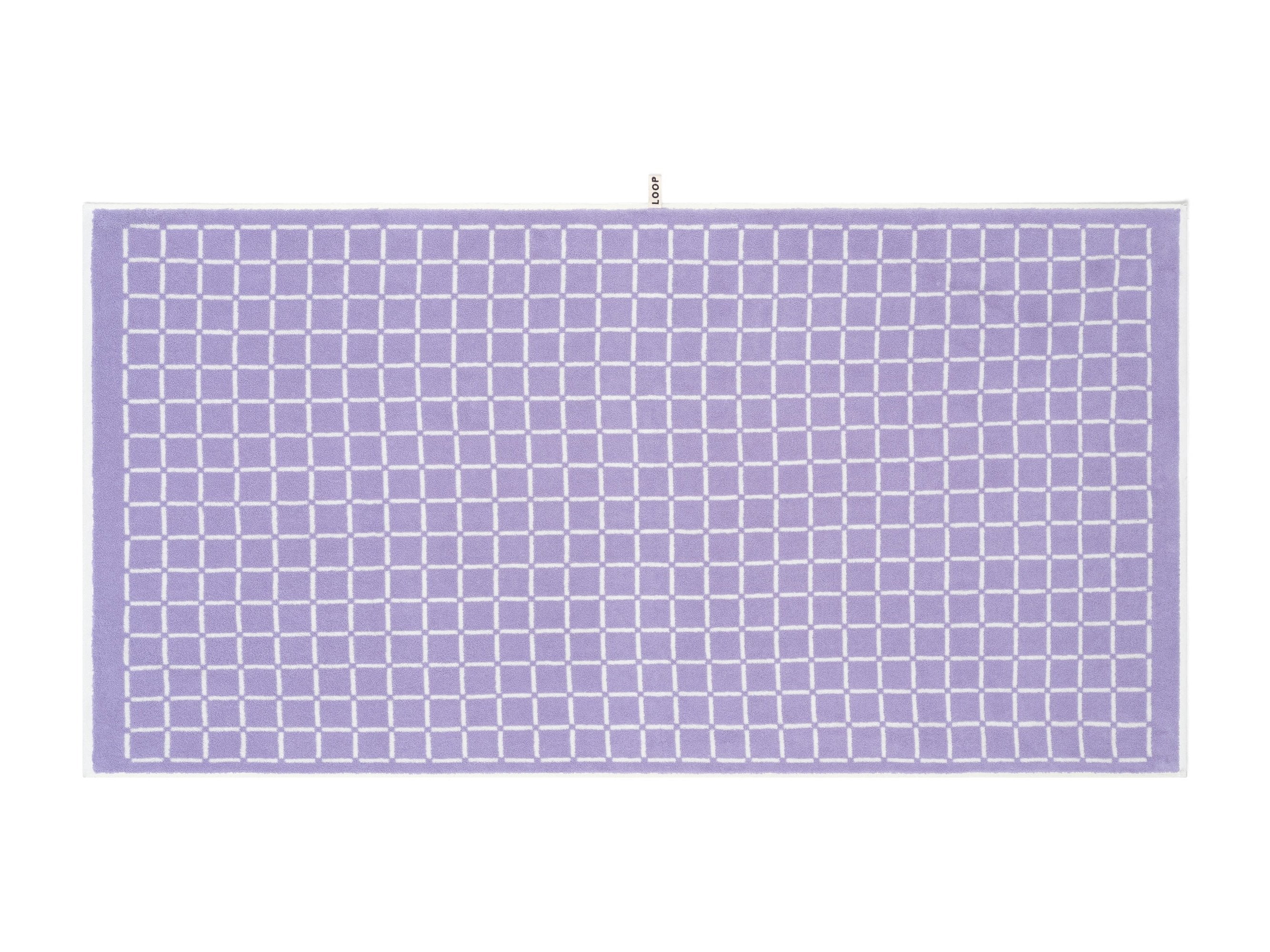LOOP HOME bath sheet - lilac/ivory - grid — view 2