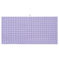 LOOP HOME lilac bath towel folded showing striped design