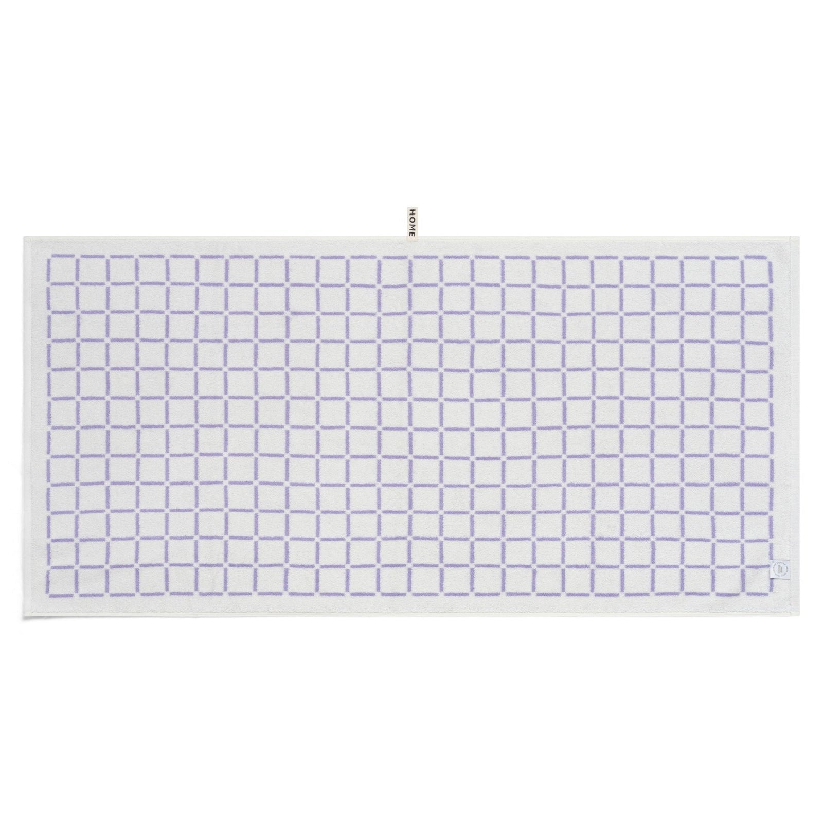 LOOP HOME bath towel - lilac/ivory - grid — view 3