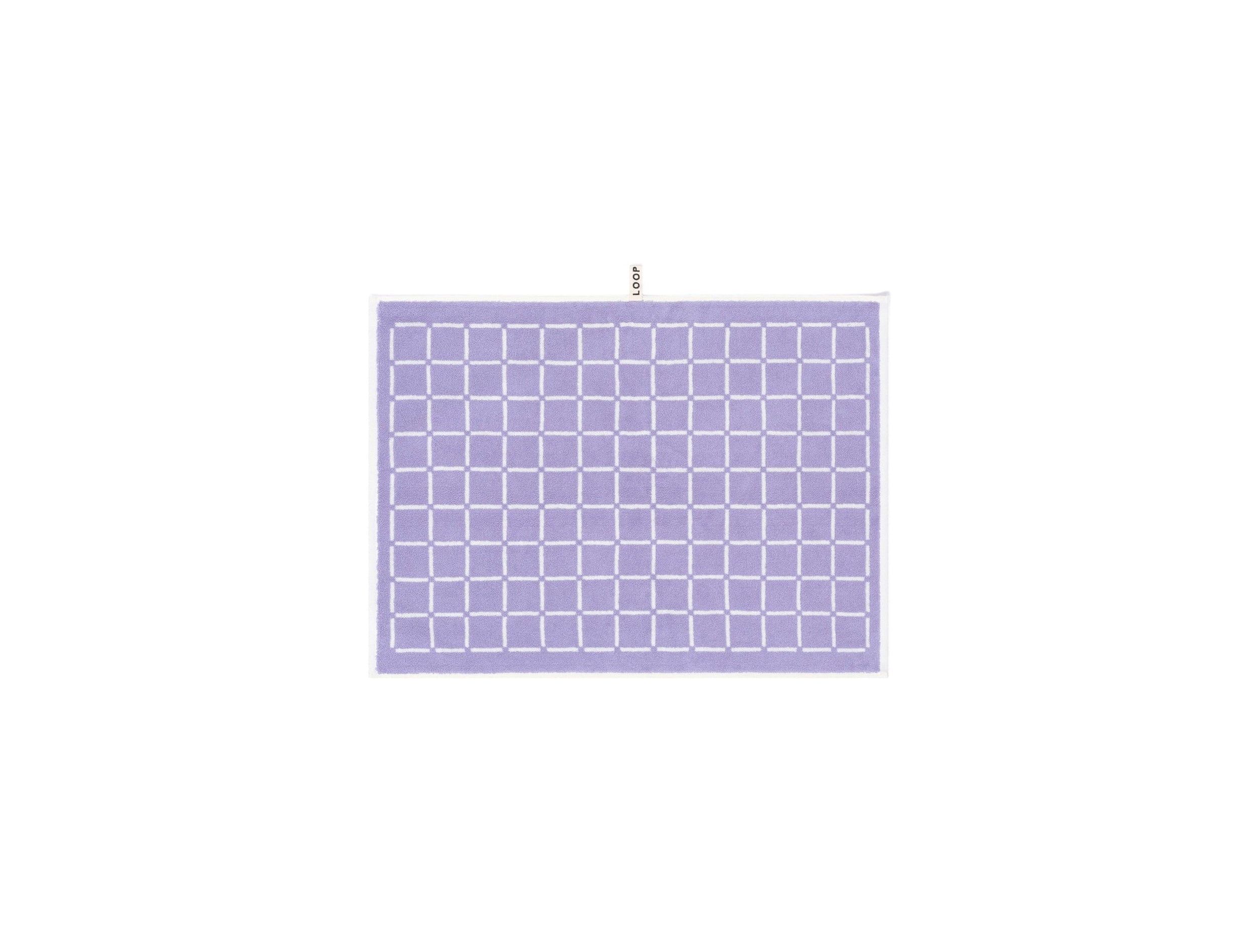LOOP HOME bath mat - lilac/ivory - grid — view 2