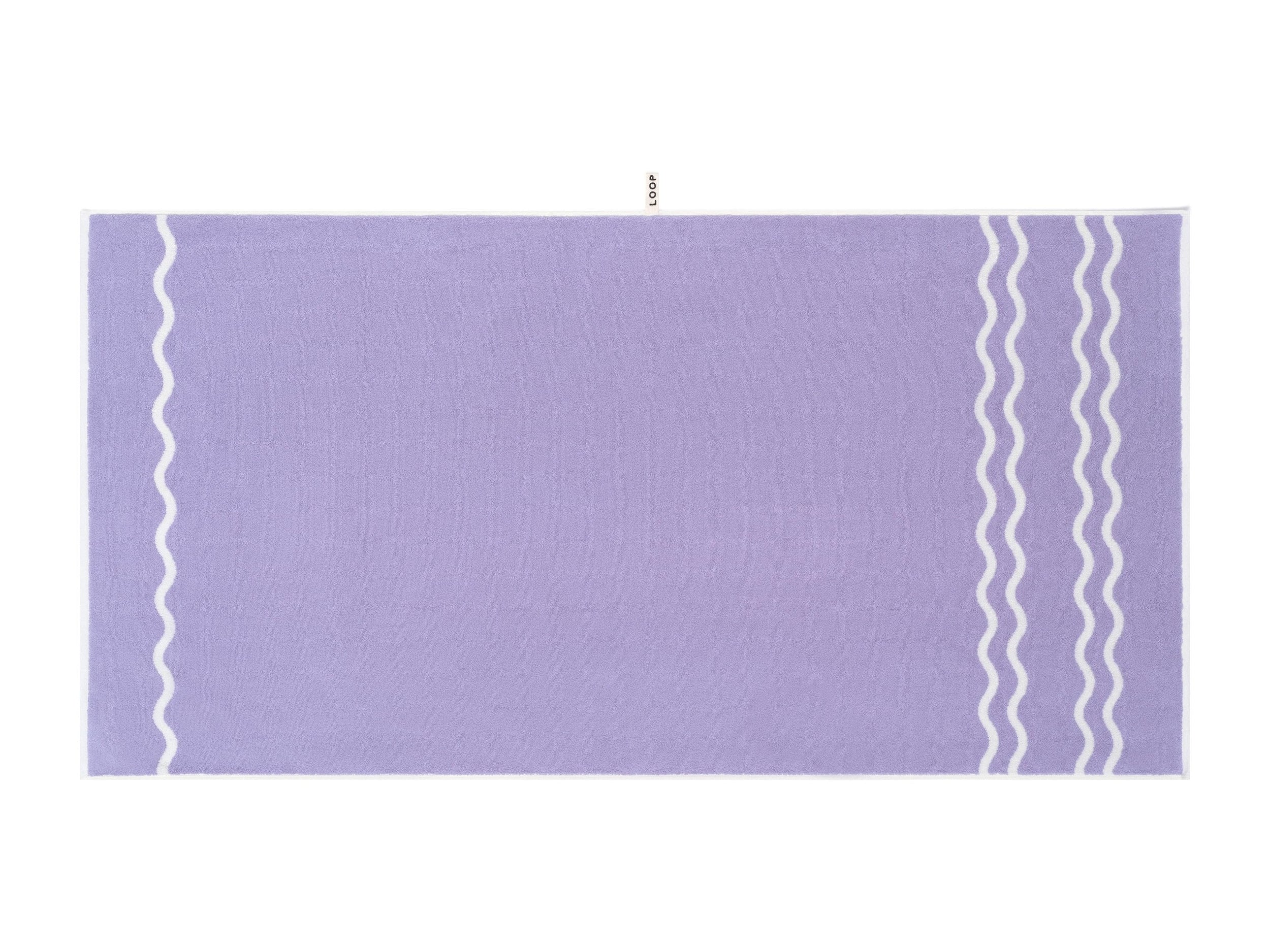 LOOP HOME bath sheet - lilac/ivory - wave — view 2