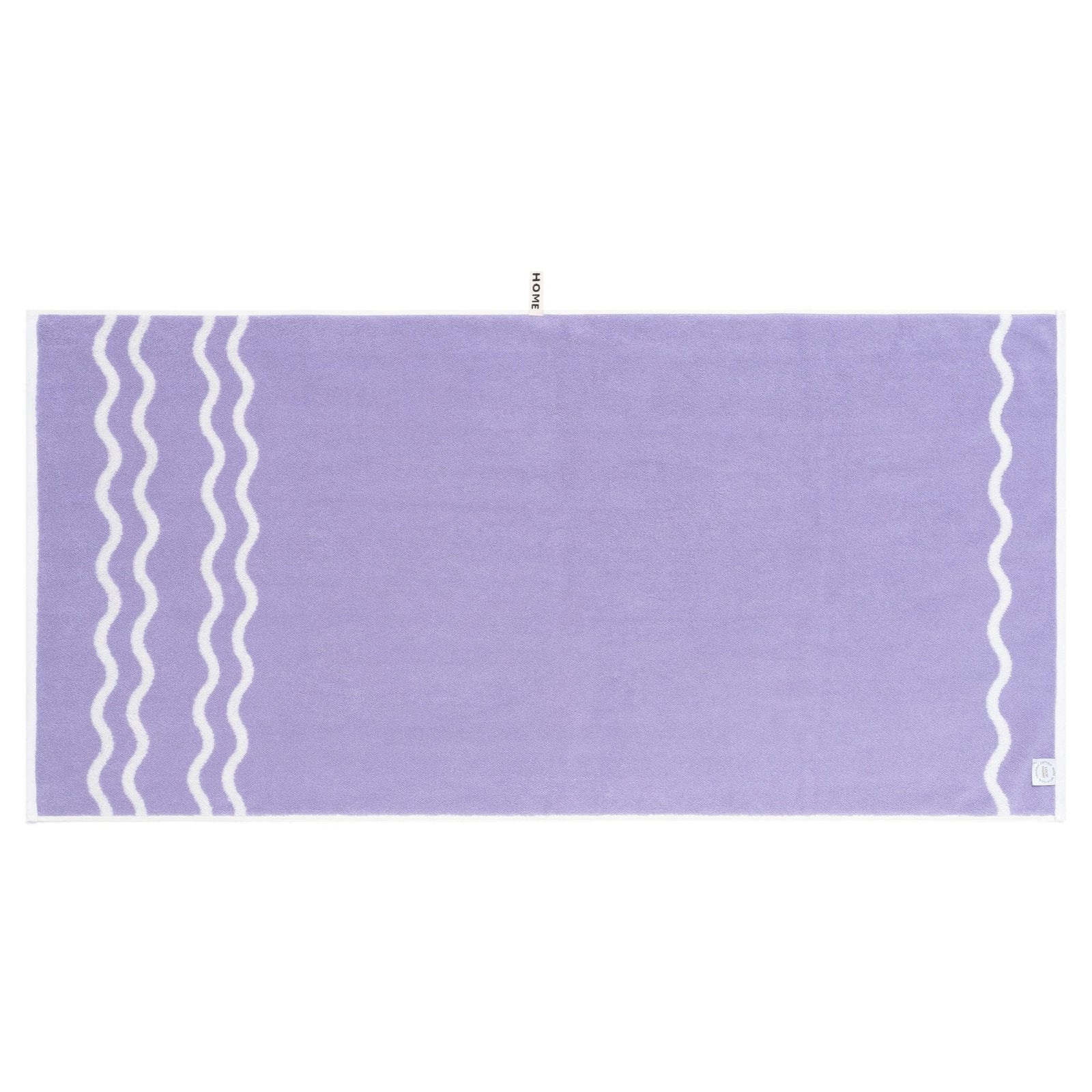 LOOP HOME lilac face towel close-up of woven pattern detail