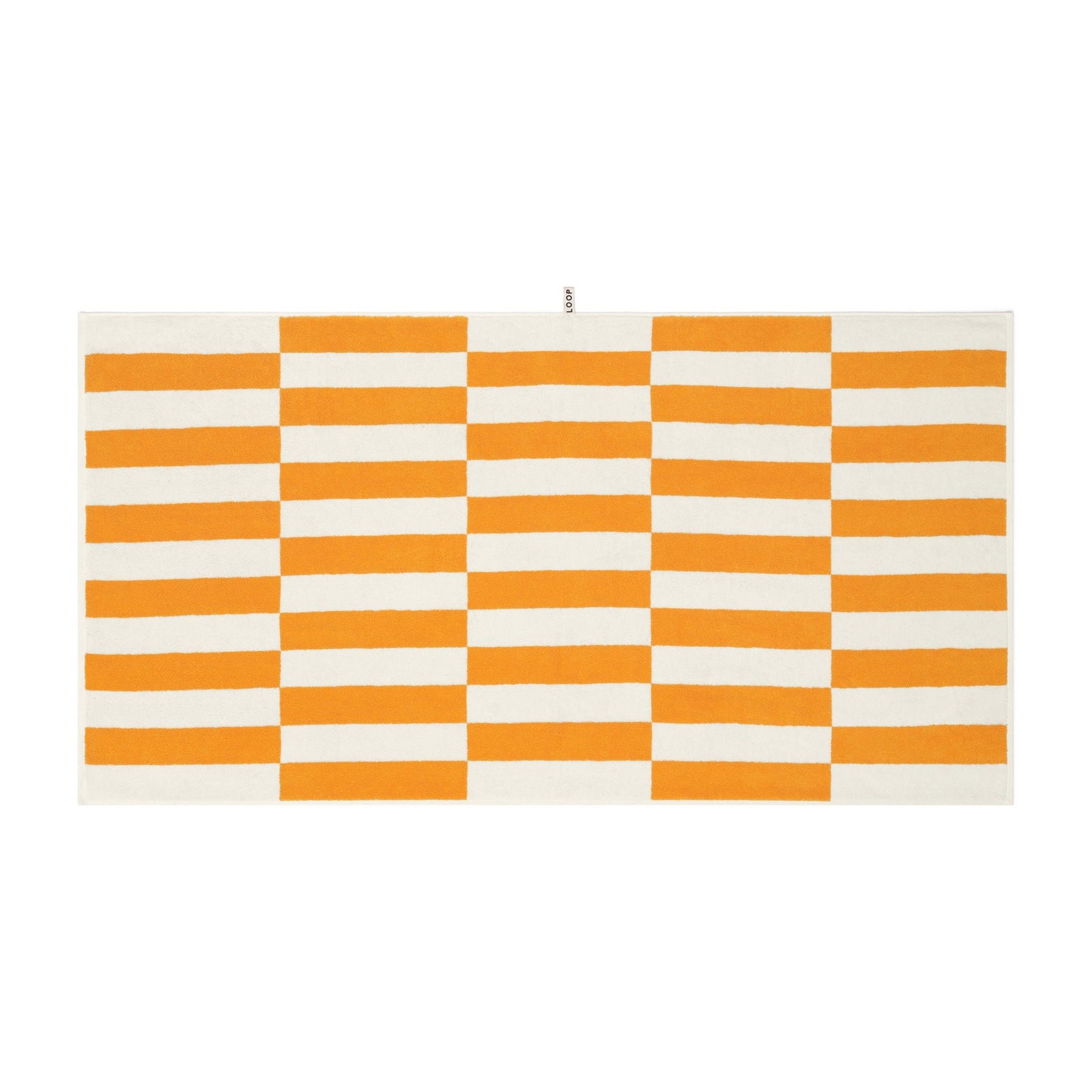 LOOP HOME bath sheet - saffron/ivory - offset — view 3
