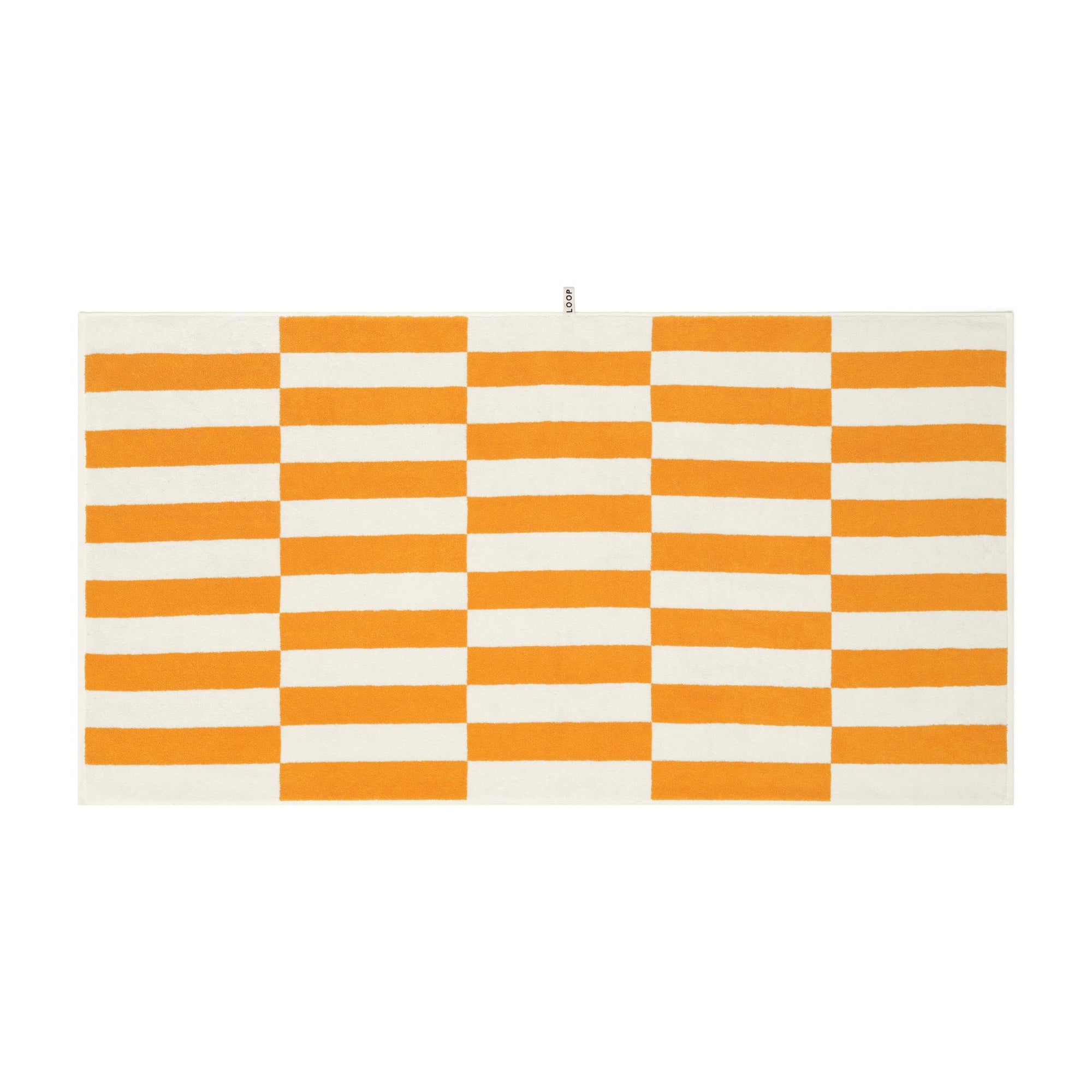 LOOP HOME bath sheet - saffron/ivory - offset — view 3