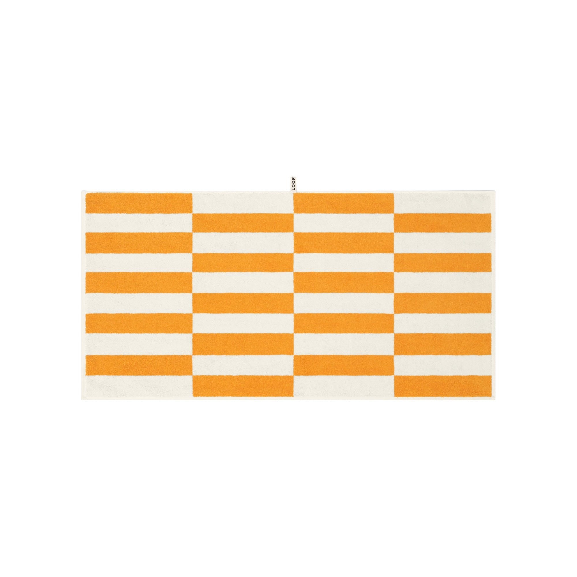 LOOP HOME saffron and ivory bath towel close-up of weave texture