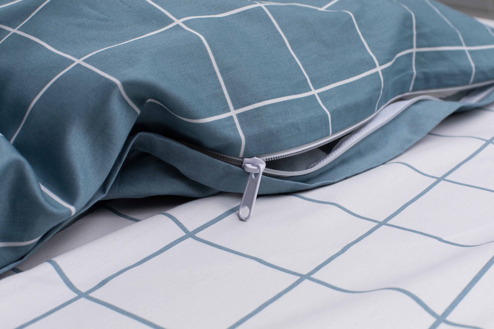 GOTS organic cotton quilt cover over sheets